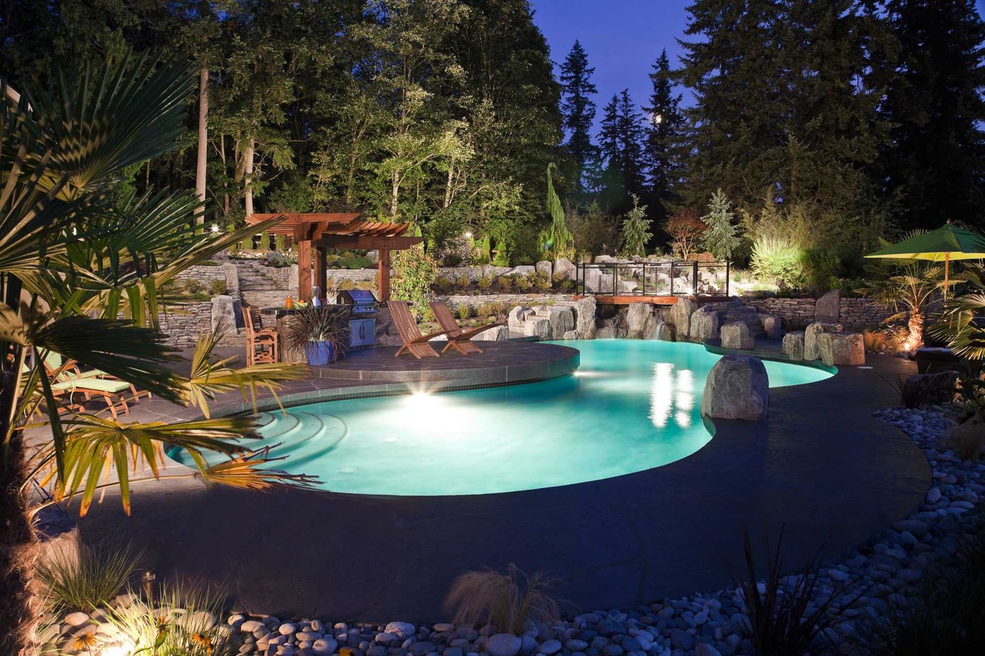 Custom pool and landscape by Pacifica Landscape Works